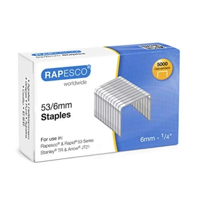 Obrázek Rapesco 0749 53/6 mm pozinkované sponky sešívačky, 5000 kusů