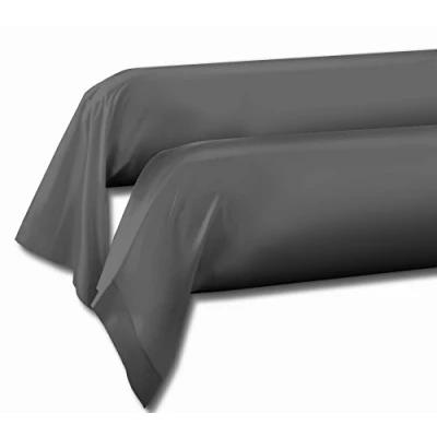 Obrázek Home Linge Passion Kissenbezüge für Nackenrolle, 2 Stück, Baumwolle, Dunkelgrau, 85x185 cm,