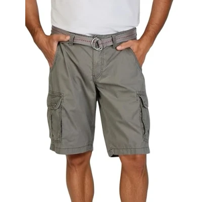 Obrázek Timezone cargo šortky pánské s páskem Regular Fit MaguireTZ krátké kalhoty léto 100% bavlna béžová šedá zelená modrá 30 31 32 33 34 36 38 40, Washed Grey (8122)
