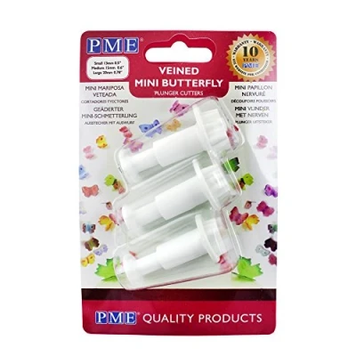 Obrázek PME Mini Schmetterling Plunger Set, weiß, 3 teilig, 4.5 x 2.7 cm