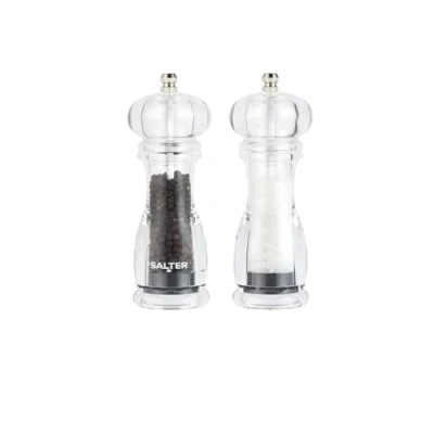 Obrázek Salter 7606 CLXR Salz Und Pfeffermühlen Set Twist Mahl, Diamant Hartkeramik Schleifmechanismus, BPA Frei, Leicht einstellbar, feines bis Grobes Mahlen, Steinsalz Pfefferkörner