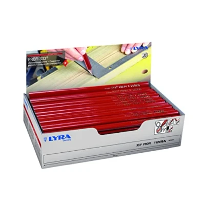 Obrázek LYRA L4332103, Zimmermannstift 333® oval 24 cm lang, Bleistift in Profi Ausführung, ideal für Markierungen auf Holz, Display mit 100 Stück