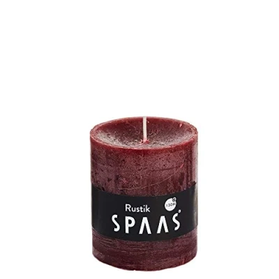 Obrázek Spaas 8 Rustikale Stumpenkerzen ohne Duft, Paraffinwachs weinrot, D 68 mm x H 80