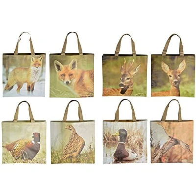 Obrázek Esschert Design TP162 Wild zvířata tříděné nákupní taška, PP tkanina, Polyester, vícebarevná, 39,5 x 14,5 40 cm