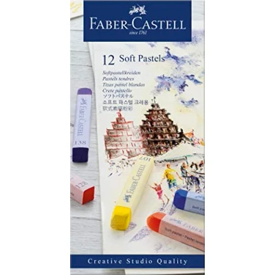 Obrázek FABER CASTELL 128312 Creative Studio měkká pastelová křída, 12 barev roztříděných v kartonovém pouzdře