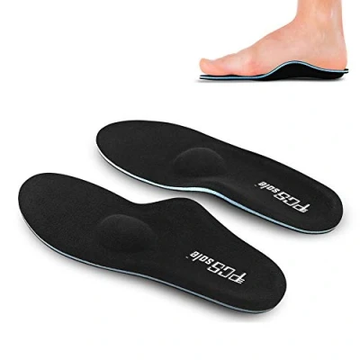 Obrázek PCSsole Ortopedické vložky do bot na pracovní boty, volný čas, sport, komfort pro pány a dámy, ploché nohy, plantární fasciitidu, ostruhy patách, bolesti nohou, černá