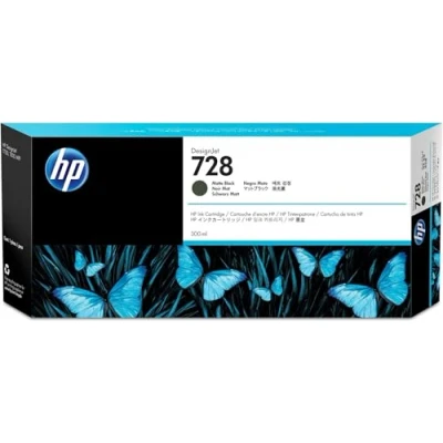 Obrázek HP 728 matná černá 300 ml originální tisková patrona (F9J68A) s vysokou kapacitou, inkoust pro DesignJet T730 a T830 velkoformátové tiskárny tiskovou hlavu 729 DesignJet,