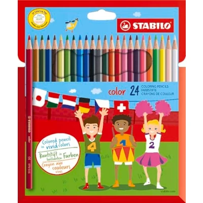 Obrázek Pastelky STABILO color balení 24 ks s různými barvami vč. 4 neonových barev