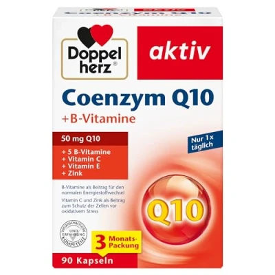 Obrázek Doppelherz Koenzym Q10 + vitamíny B se zinkem, vitaminem B6, B12 a C jako příspěvek k normální funkci imunitního systému 90 kapslí