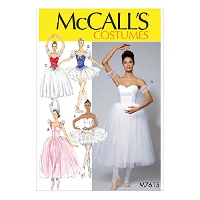 Obrázek McCall&#039;s MC7615E5 McCall Muster 7615 E5, Ballett Kostüme für Damen, Größen 42 50, Tissue, Mehrfarbig, 17 x 0.5 0.07 cm