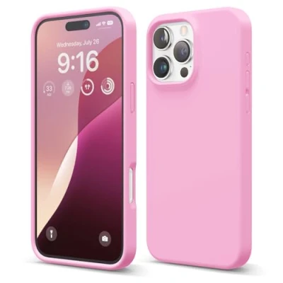 Obrázek elago Prémiové silikonové pouzdro kompatibilní s iPhone 16 Pro Max, celotělové na mobil, nárazuvzdorné, tenké odolné proti poškrábání, měkká podšívka z mikrovlákna, 6,9 palců