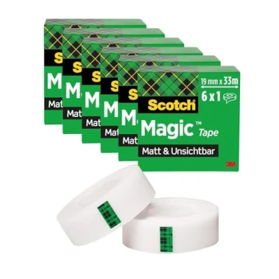 Obrázek Scotch Magic Klebeband Promo Pack (5 + 1) Rollen 19mm x 33m Allzweck für die Reparatur, Etikettierung und zum Verschließen von Dokumenten