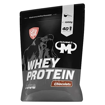 Obrázek Mammut Nutrition Whey Protein prášek Chocolate 1 kg 27 g proteinu na porci proteinový s vysokým podílem BCAA perfektní rozpustnost ve vodě a mléce ideální svačina