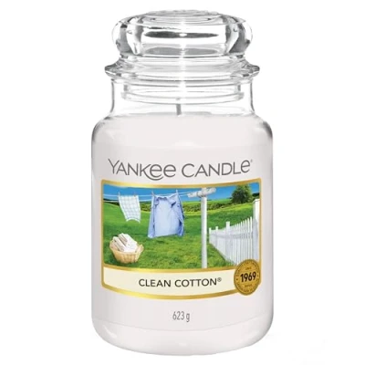 Obrázek Yankee Candle velká vonná svíčka ve sklenici, čistá bavlna, doba hoření až 150 hodin
