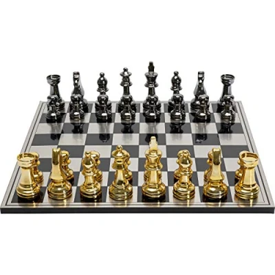 Obrázek Kare Designový dekorační předmět Chess, nikl/zlato, XL, šachovnice, 60 x cm (D/Š)