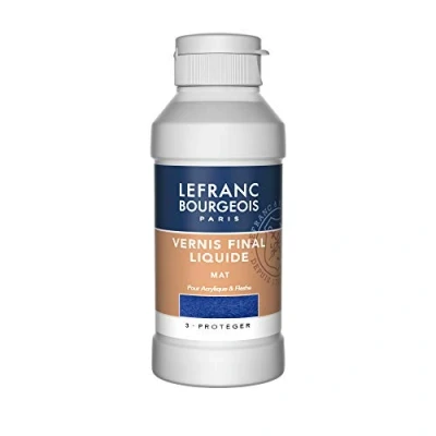 Obrázek matný krycí lak Lefranc &amp; Bourgeois 300674, pro akrylové barvy, matný, transparentní, ochrana vašich obrazů, 250 ml láhev, láhev