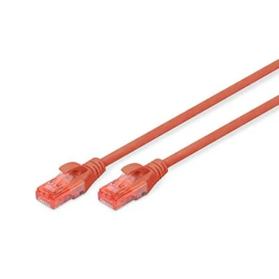Obrázek DIGITUS LAN Kabel Cat 6 3m RJ45 Netzwerkkabel UTP Ungeschirmt Kompatibel zu 6A &amp; 5e Rot