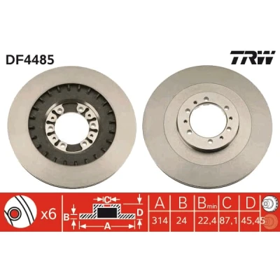 Obrázek Brzdový kotouč TRW DF4485