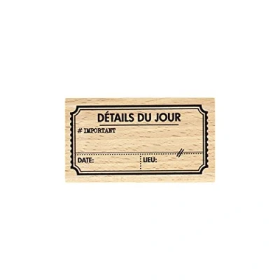 Obrázek Florilèges Design fd117016 Ticket Coupon Urlaub Stempel Holz 4 x 7 2,5 cm