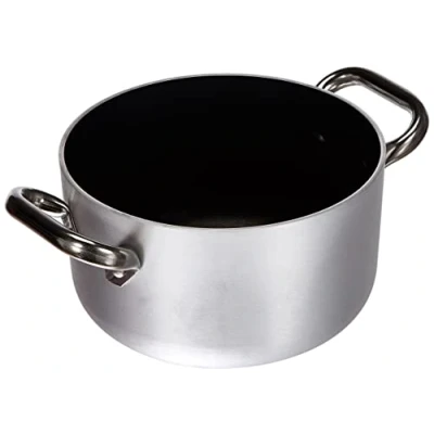 Obrázek Pentole Agnelli Platinum Schmortopf aus Aluminium, mit 2 Griffen Edelstahl, Silber 18 Litri Silber/schwarz