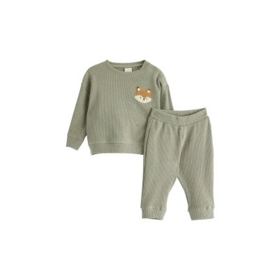 Obrázek Lindex SET AND Joggers Svetr pro děti, Velikost: 98, Light dusty green