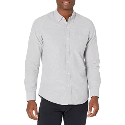 Obrázek Amazon Essentials Herren Langärmliges Hemd aus Oxford Stoff mit Tasche in schmaler Passform, Grau, XXL