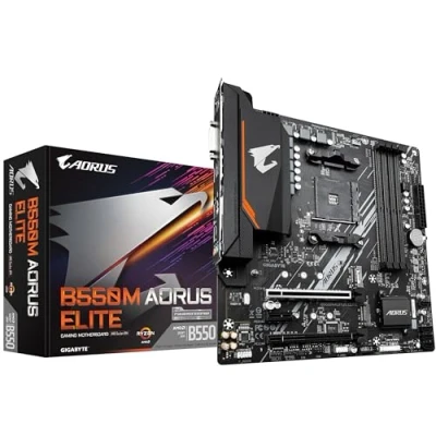 Obrázek GIGABYTE Základní deska B550M AORUS Elite AMD Ryzen 5000 CPU, 5+3fázová VRM, až 4733 MHz DDR4, 1xPCIe 4.0 + 3.0 M.2, 1GbE LAN, USB 3.2 Gen 1