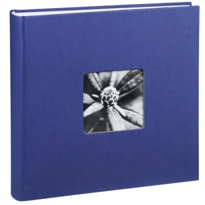 Obrázek Hama Jumbo Photo album Fine Art, 28 x 28,5 cm, 100 stránek v bílé barvě, 50 listů, fotokniha s výřezem pro obrázkové přílohy, modré