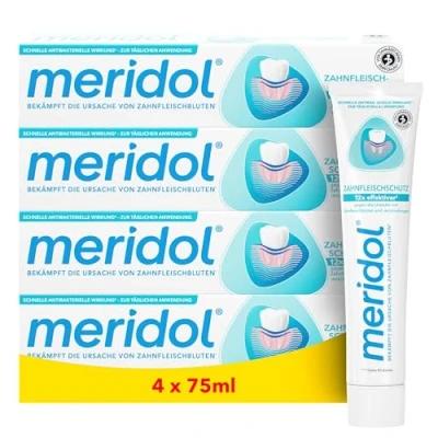 Obrázek meridol Zubní pasta 4 x 75 ml bojuje proti zánětu dásní, antibakteriální účinek