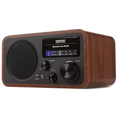 Obrázek DRP 134 Analogové AM/FM Radio, jednoduchý tuning s otočným knoflíkem, akustický box ze dřeva, integrovaný reproduktor, napájení AC 230 V