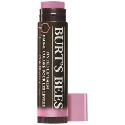 Obrázek Burt&#039;s Bees Tinted Lip Balm Pink Blossom (barvená tužka na rty, v neutrálním odstínu, velmi decentní, balzám péče, přírodní složky) 501106