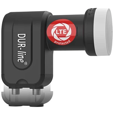 Obrázek DUR line +Ultra Twin LNB 2 účastníci černí s filtrem LTE [ test SEHR GUT *] 2násobný, digitální ochranou proti počasí, Full HD, 4K, prémiová kvalita