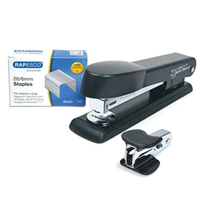 Obrázek Rapesco 1471 Germ Savvy Antibakteriell, Marlin Hefter mit R4 Klammerentferner und Heftklammern 26/6 mm B/5000, Schwarz