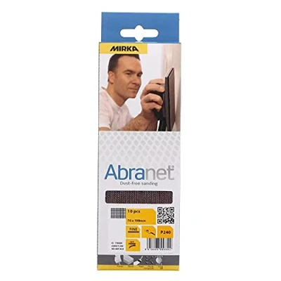 Obrázek Mirka Abranet Síťové brusné proužky 70 x 198 mm suchý zip / zrno P240 10 ks k broušení dřeva, tmele, laku, plastu AE150F1025