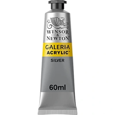 Obrázek Winsor &amp; Newton Akrylová barva Galeria 2120617, vysoká pigmentace, stálá na světle, máslová konzistence, tuba 60 ml stříbrná