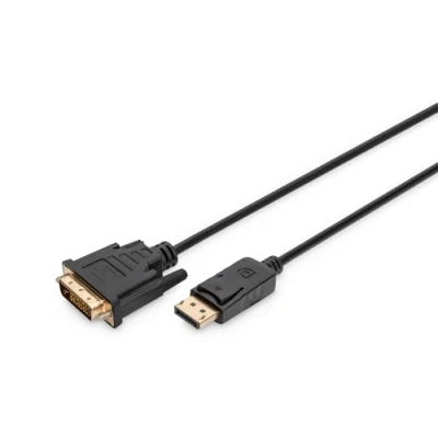 Obrázek DIGITUS DisplayPort adaptérový kabel, DP DVI (24+1) St/St, 2. 0m, m/interlock, 1. 1a komp.,CE černý