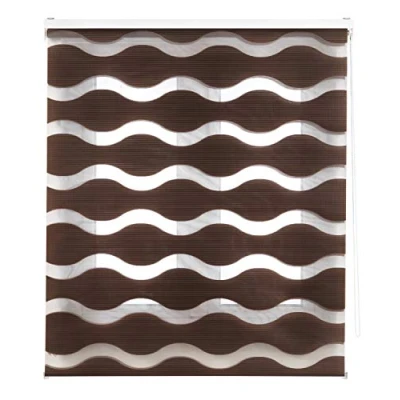 Obrázek Blindecor Lira Wellen Doppelrollo Tag und Nacht, Silbergrau, 100 x 180cm (Breite Höhe)