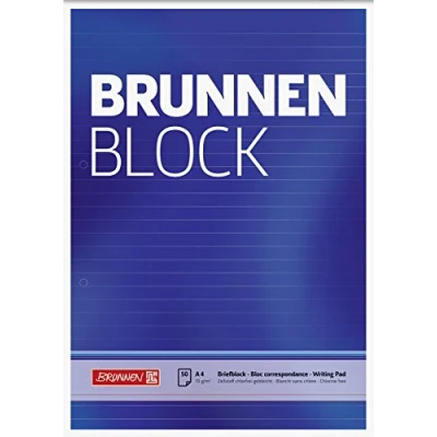 Obrázek Brunnen Baier &amp; Schneider 1052757 dopisní blok / psací (A4, linkovaný, 50 listů, 70 g/m², 2krát děrovaný)