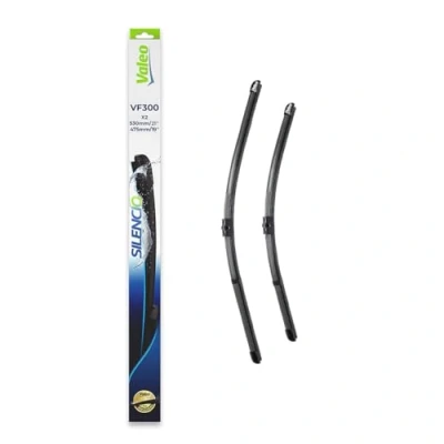 Obrázek VALEO Silencio stěrače VF300 výkonný, vynikající výhled na silnici, jednoduchá montáž originální ploché listy 530 mm/475 mm přední sada se 2 574301