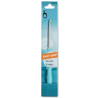 Obrázek Pony Easy Grip háčkovací jehla, plast, vícebarevná, 5,1 x 2,9 20,8 cm