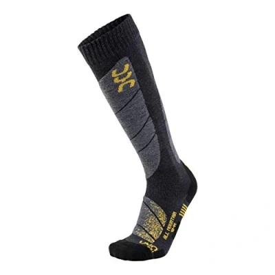Obrázek UYN Herren Ski All Mountain Socke, grau (Anthracite Melange/Yellow), 44 EU