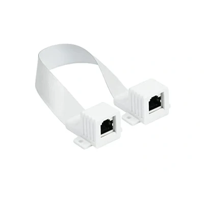 Obrázek Good Connections RJ45 Ethernet LAN provedení dveří/oken, extrémně ploché oboustranně zdířka celková délka vč. zástrčky 30 cm, flexibilní 23 cm bílá, délka: 32