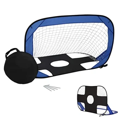 Obrázek DREAMSPORTS 24 fotbalová branka pro zahradu (dětská branka, mini branka). Vyskakovací s branou stěnou. Stabilní, skládací a sebou, lze postavit jako samorozkládací stan. Velikost: