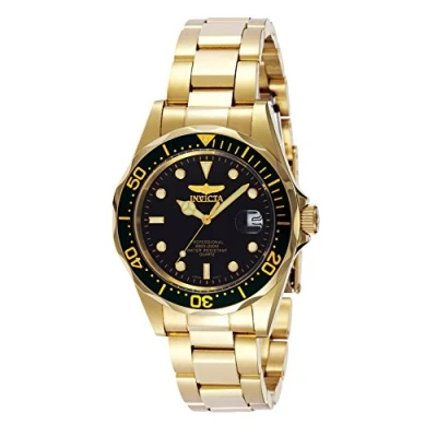 Obrázek Invicta Pro Diver ušlechtilá ocel, quartzový hodinový strojek 37 mm, Zlatá/černá