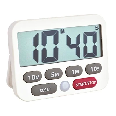 Obrázek TFA Dostmann Digitální časovač a stopky, 38.2038.02, doba až 99 min 50 s, extra hlasitý alarm, jednoduché rychlé zadání času, bílá, (D) 90 x (Š) 17 (37) (V) 70 mm