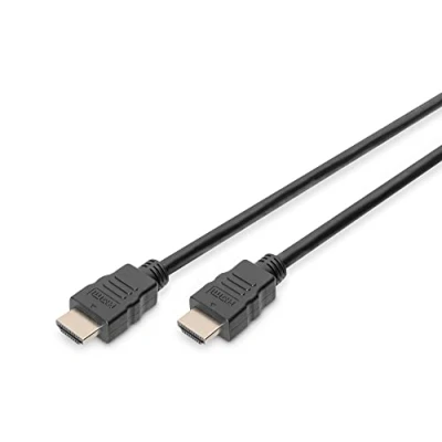 Obrázek DIGITUS HDMI Premium High Speed připojovací kabel, typ A St/St 2. 0 3. m s ethernetovým kanálem Ultra HD 4k/60Hz kompatibilní TV/Beamer/monitorem pozlacené kontakty černý
