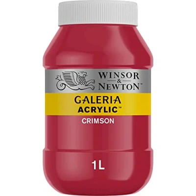 Obrázek Winsor &amp; Newton 2154203 Galeria akrylová barva, vysoká pigmentace, stálobarevná, máslová konzistence, 1000 ml hrnec karmín