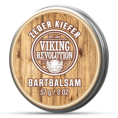 Obrázek Viking Revolution Balzám na vousy s vůní santalového dřeva &amp; arganovým a jojobovým olejem vosk styling, posiluje měkké dárky pro muže Cedar Pine 57 g