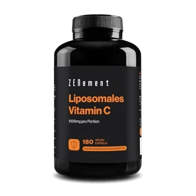 Obrázek Lipozomální vitamín C, Premium: vysoká dávka 1000 mg lipozomálního vitaminu C v denní dávce, posílení imunitního systému 180 veganských kapslí bez přísad Zenement