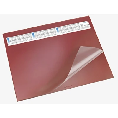 Obrázek Läufer 44534 Durella DS podložka na psací stůl s průhlednou podložkou a kalendářem, protiskluzová psaní, 40 x 53 cm, červená